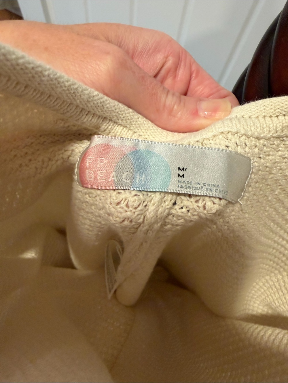 Free People Cream Knit Sweater Pants